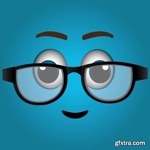 different cartoon emotion facial expression monsters character 25 EPS