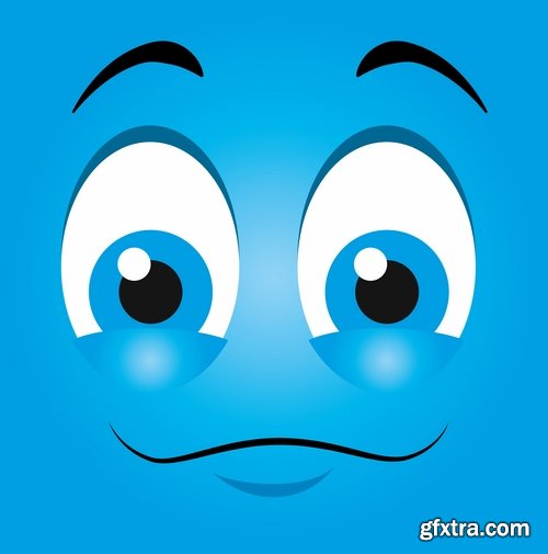 different cartoon emotion facial expression monsters character 25 EPS