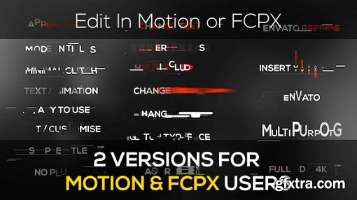 Minimal Modern Glitch Titles for Final Cut Pro X & Motion5 (macOS)