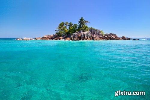 Island in an ocean of tropical forest Palm Beach Resort Sea 25 HQ Jpeg