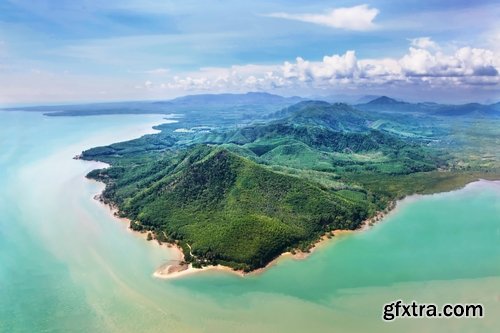 Island in an ocean of tropical forest Palm Beach Resort Sea 25 HQ Jpeg