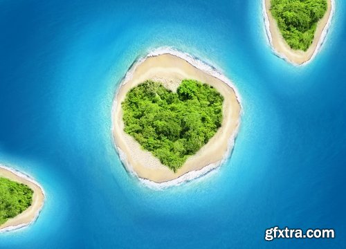 Island in an ocean of tropical forest Palm Beach Resort Sea 25 HQ Jpeg