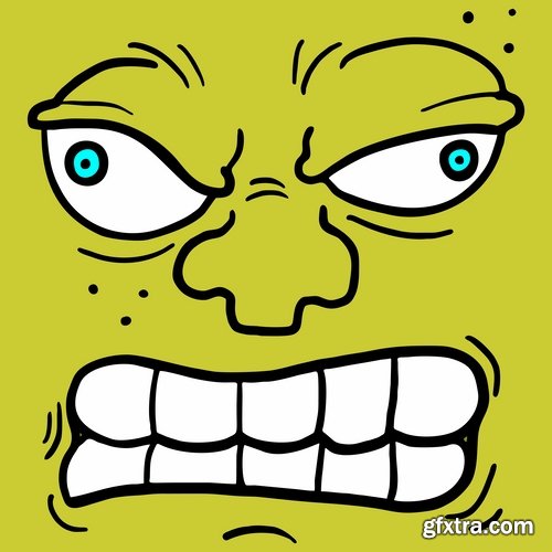 Funny faces caricature cartoon character image to be printed on the fabric T Shirt 25 EPS