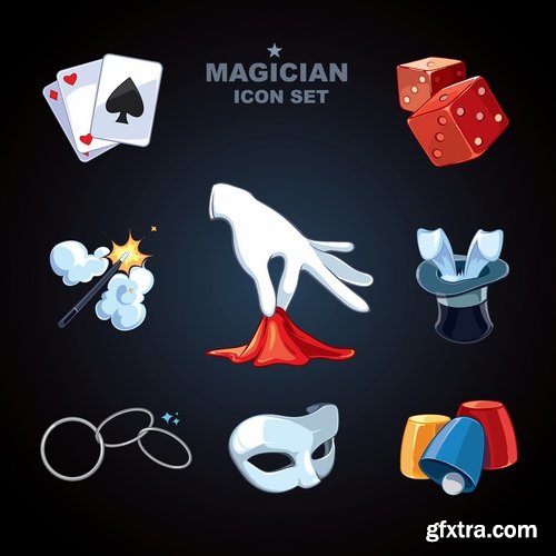 Magic focal point wonders representation cylinder hat with miracles 25 EPS