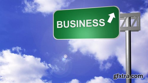 signpost on the road showing the business way signpost on the road showing the business way