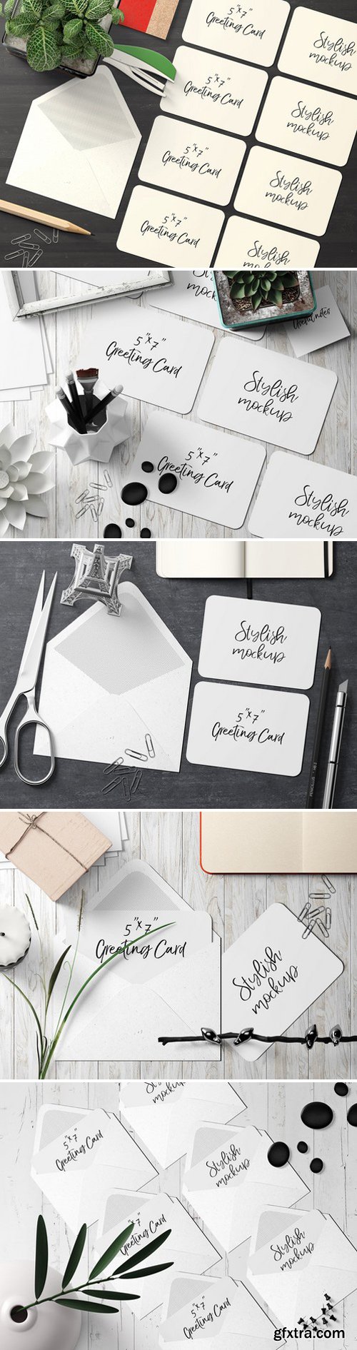 CM - 7x5 Greeting Card Mockup Pack - 2 1834417