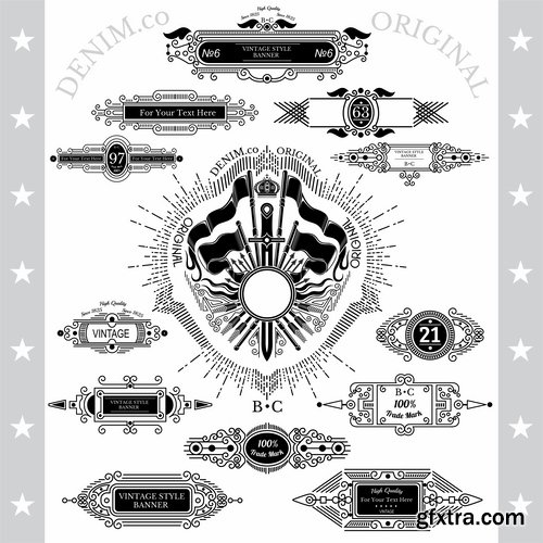 Calligraphic vintage illustration of a design element sticker poster banner 25 EPS