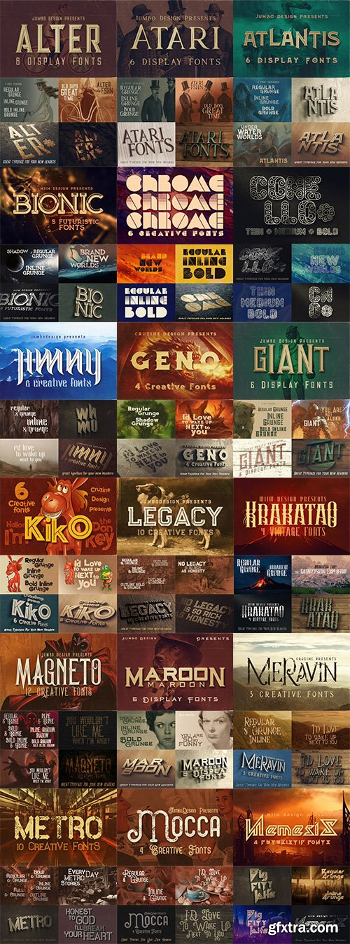 230 Grunge, Retro and Vintage Fonts