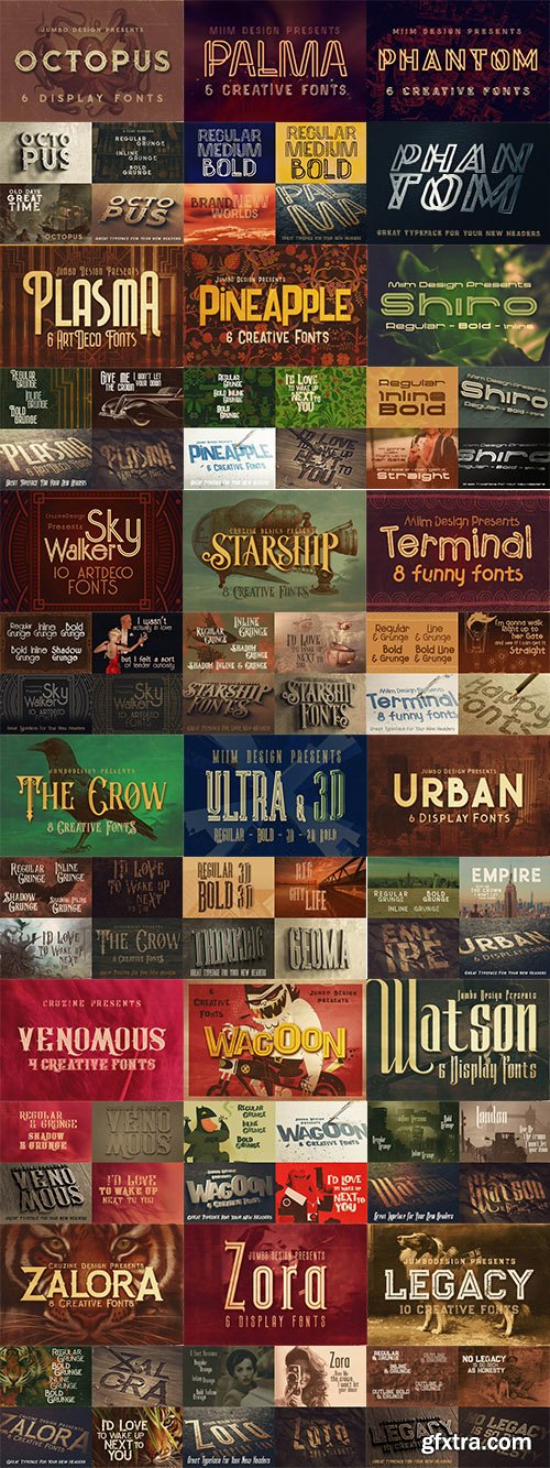 230 Grunge, Retro and Vintage Fonts