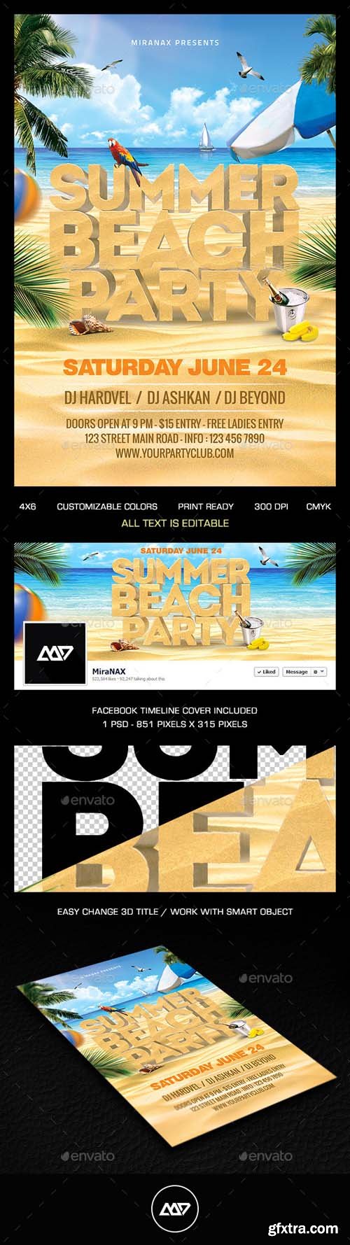 GR - Summer Beach Party Flyer PSD Template 11170748