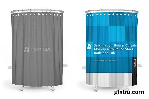 CM - Sublimation Shower Curtain Mockup 1870015