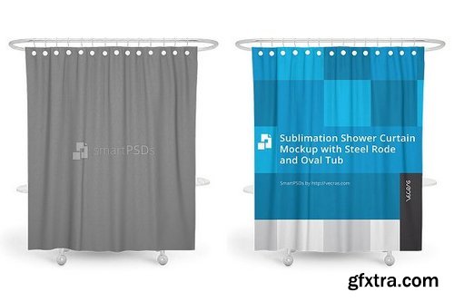 CM - Sublimation Shower Curtain Mockup 1870148