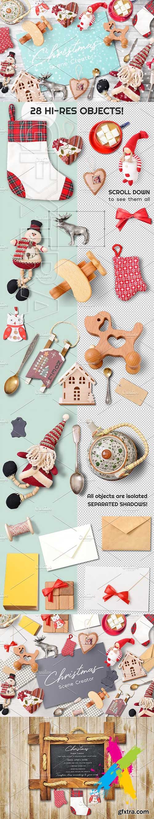 CreativeMarket - Scene Creator Christmas PSD + JPEG 1917159