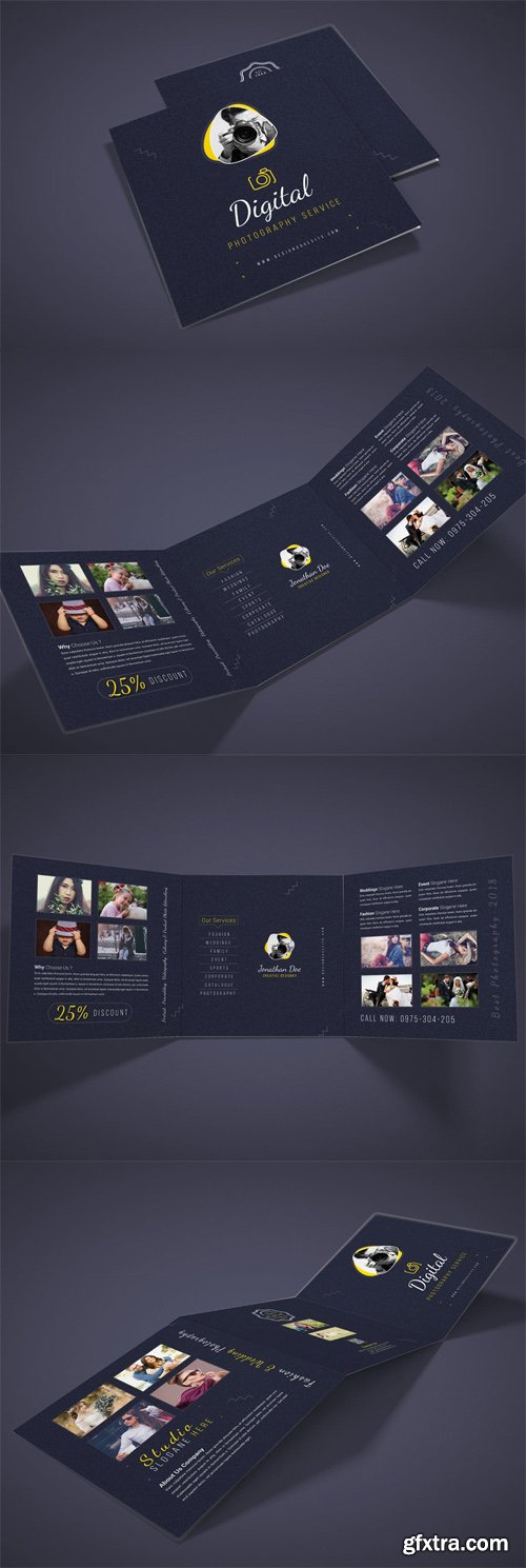 Photography Square Trifold Brochure Photography Square Trifold Brochure