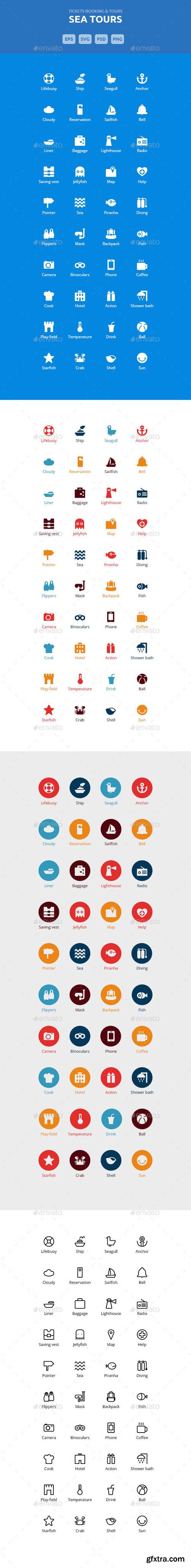 GR - Sea Tours Booking & Trips - Vector Icons 10323394