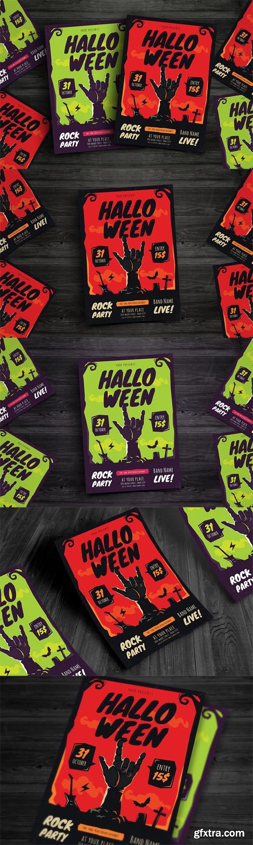 Halloween Rock Party Flyer Halloween Rock Party Flyer