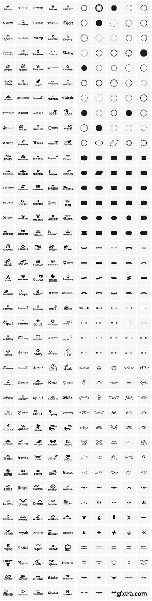 430 Vector Logo Design Templates &amp; 200 Logo Kit Elements