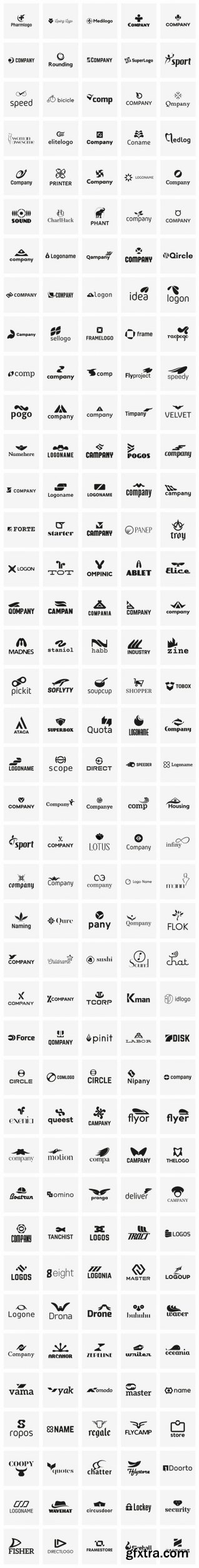 430 Vector Logo Design Templates & 200 Logo Kit Elements