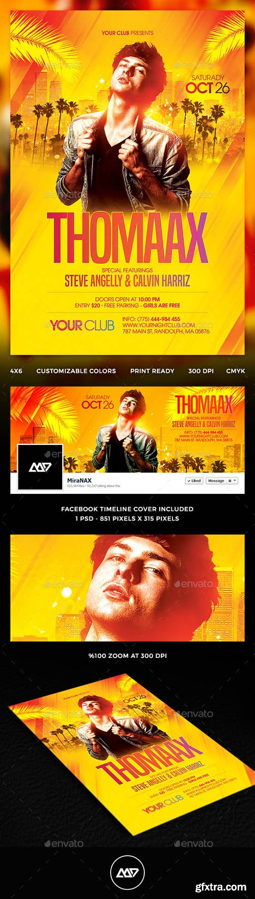 GR - Special Club DJ Flyer PSD Template + FB Cover 12637292