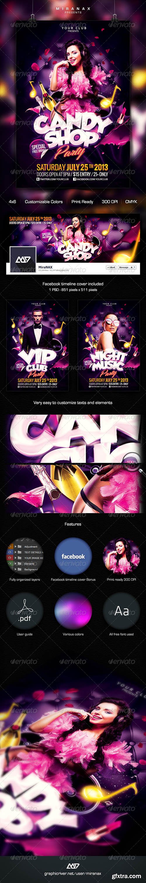Graphicriver Girl Night / Candy Shop Party Flyer 4521794