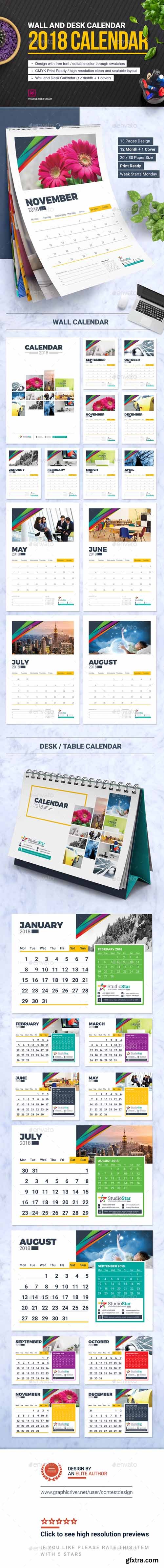 GR - 2018 Calendar Design Template | Wall and Desk / Table Calendar 2018 GR - 2018 Calendar Design Template | Wall and Desk / Table Calendar 2018