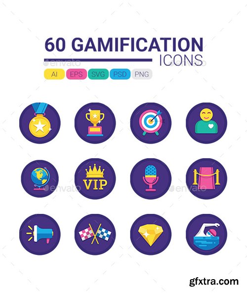 GR - 60 Gamification Icons 20705541