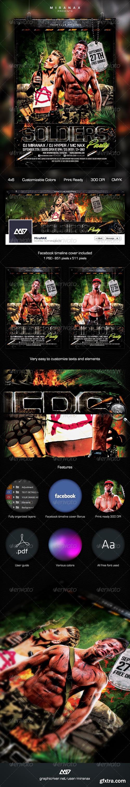 GR - Soldiers / Army / Military Party Flyer Template 4423332