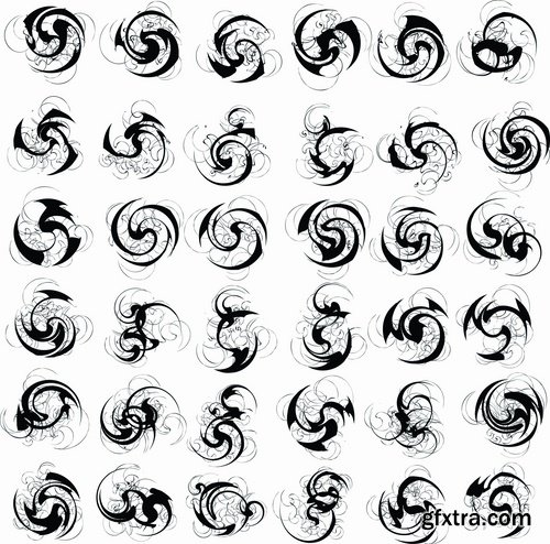 Heart vector image spiral silhouette logo icon Blob 25 EPS