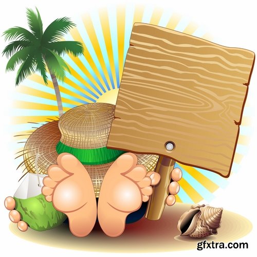 Grass plant with an ad billboard frame 25 EPS