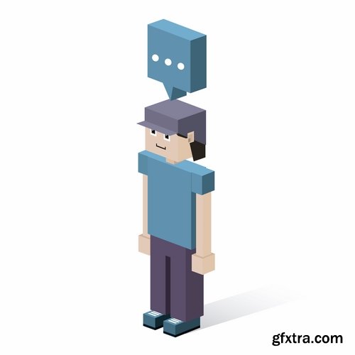 Pixel cartoon decorative design element vector image 25 EPS