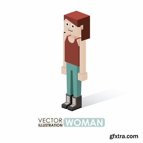 Pixel cartoon decorative design element vector image 25 EPS