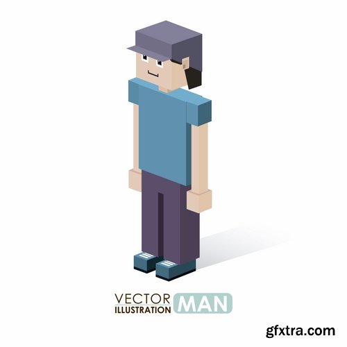 Pixel cartoon decorative design element vector image 25 EPS