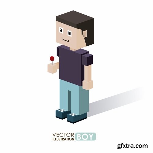 Pixel cartoon decorative design element vector image 25 EPS