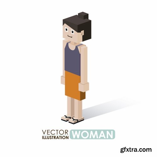 Pixel cartoon decorative design element vector image 25 EPS