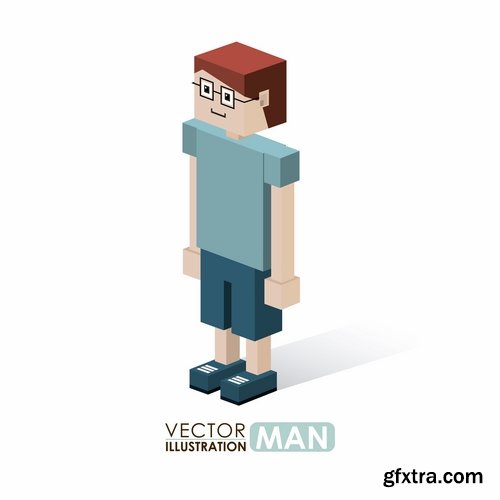 Pixel cartoon decorative design element vector image 25 EPS