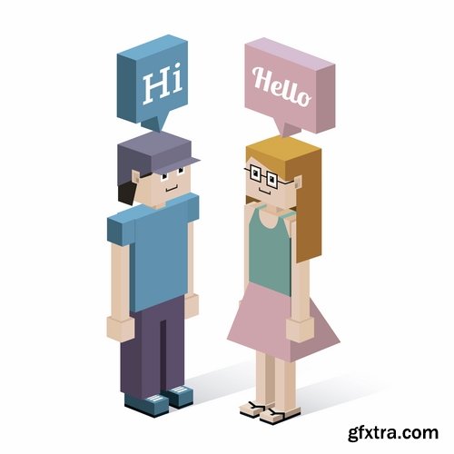 Pixel cartoon decorative design element vector image 25 EPS