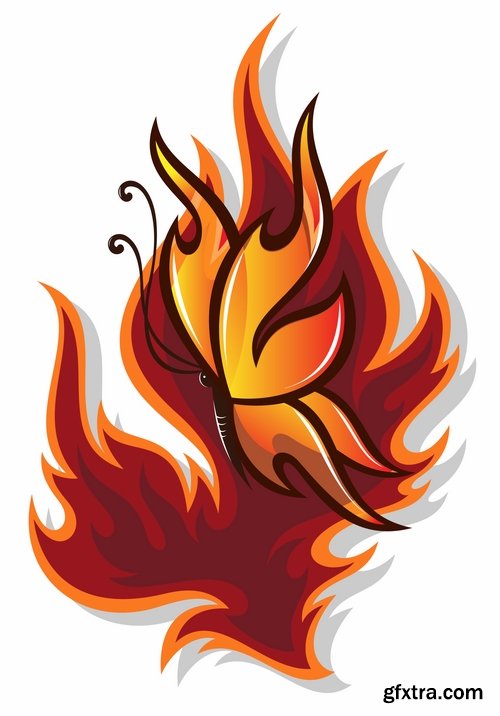 Camp fire fire flame icon vector image 25 EPS
