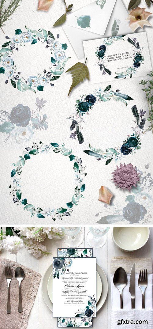 CM - Boho Navy Peony Floral Design Kit 1866231