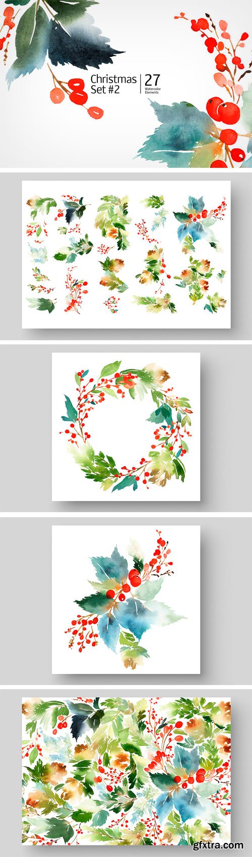 CM - Christmas Set with Floral Elements 1865236