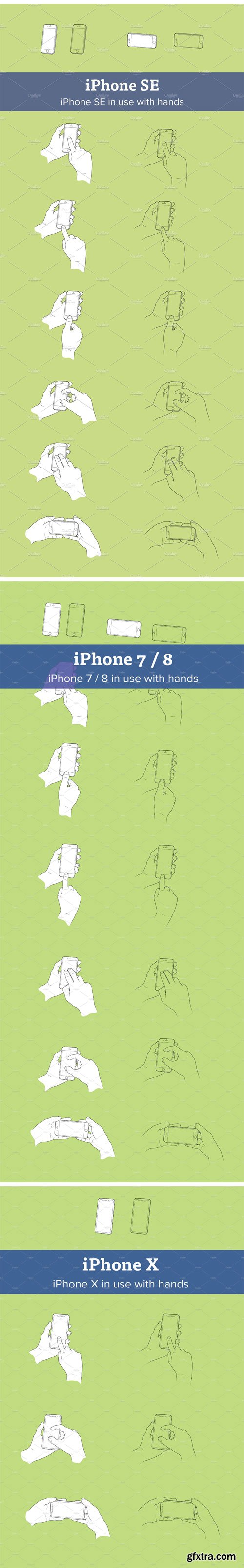 CM - BUNDLE Hands & iPhone 8, 8 Plus, X 1211902