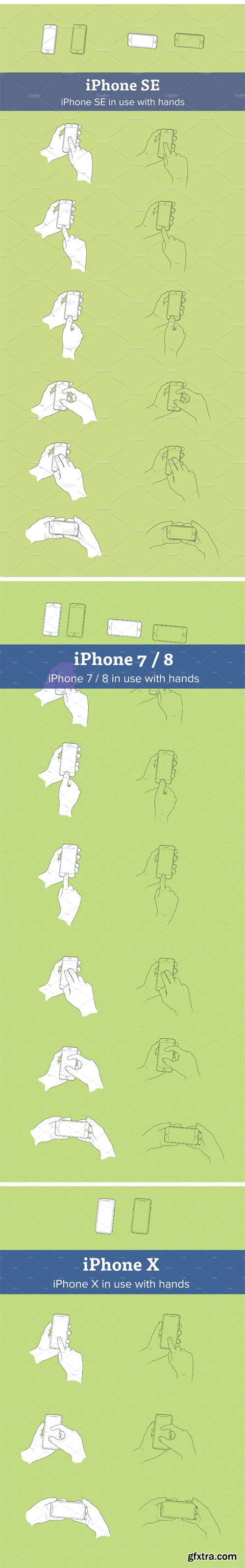 CM - BUNDLE Hands & iPhone 8, 8 Plus, X 1211902