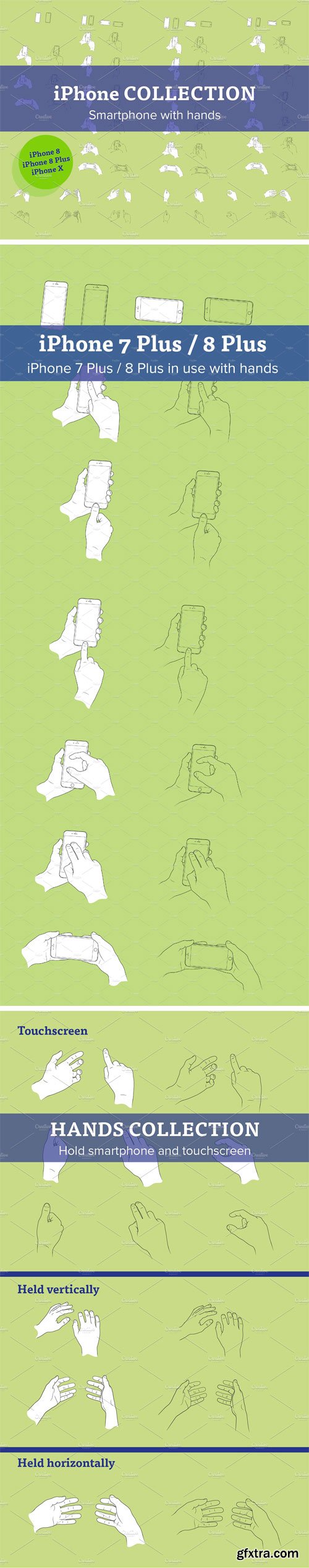 CM - BUNDLE Hands & iPhone 8, 8 Plus, X 1211902