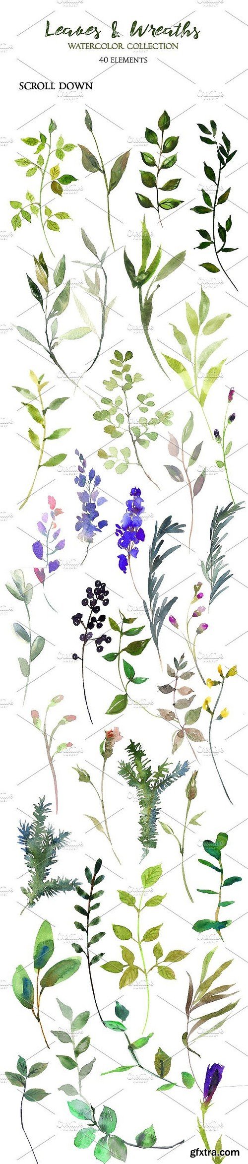 CM - Spring Foliage Watercolor Bundle 1277861