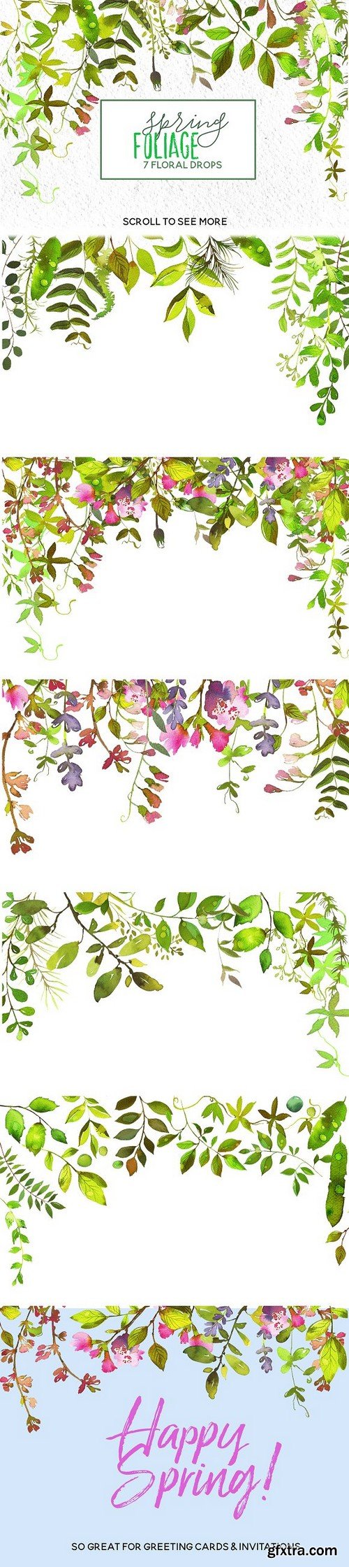 CM - Spring Foliage Watercolor Bundle 1277861