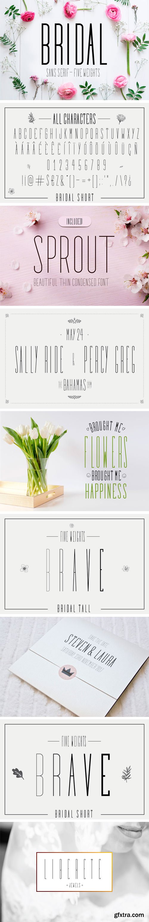 Thehungryjpeg - Bridal - Sans Serif Font Family 67630