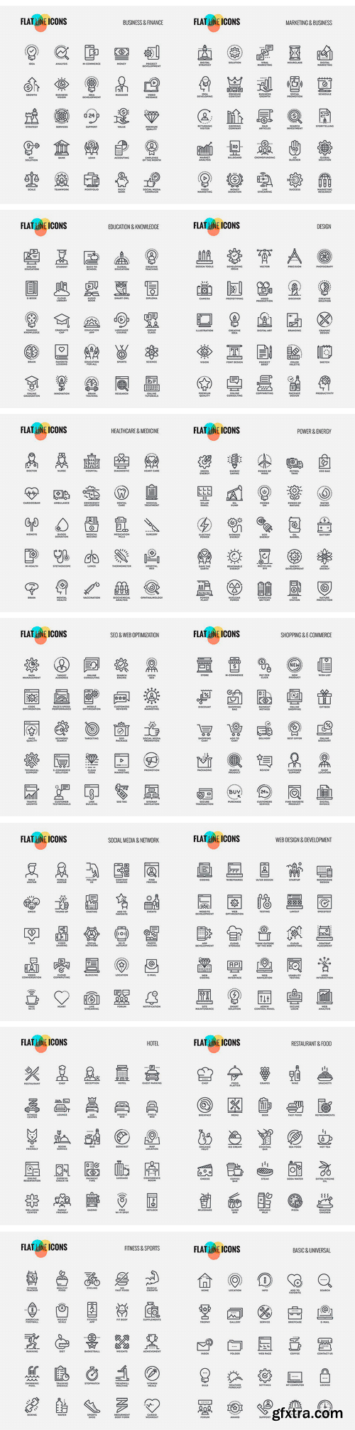 CM - Big Collection of Flat Line Icons 1881566