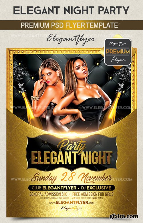 Elegant Night Party V02 – Flyer PSD Template + Facebook Cover