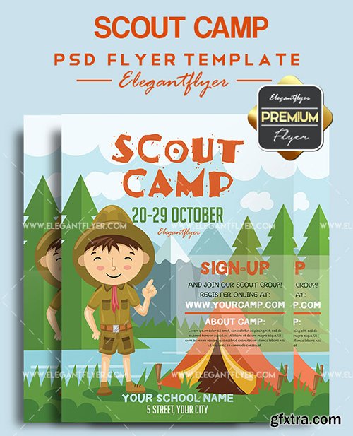 Scout Camp – Flyer PSD Template + Facebook Cover