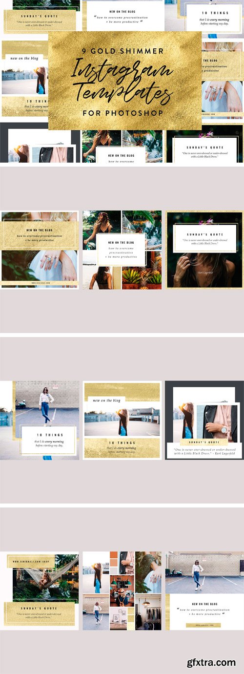 CM - 9 Gold Instagram PSD Templates 1881892