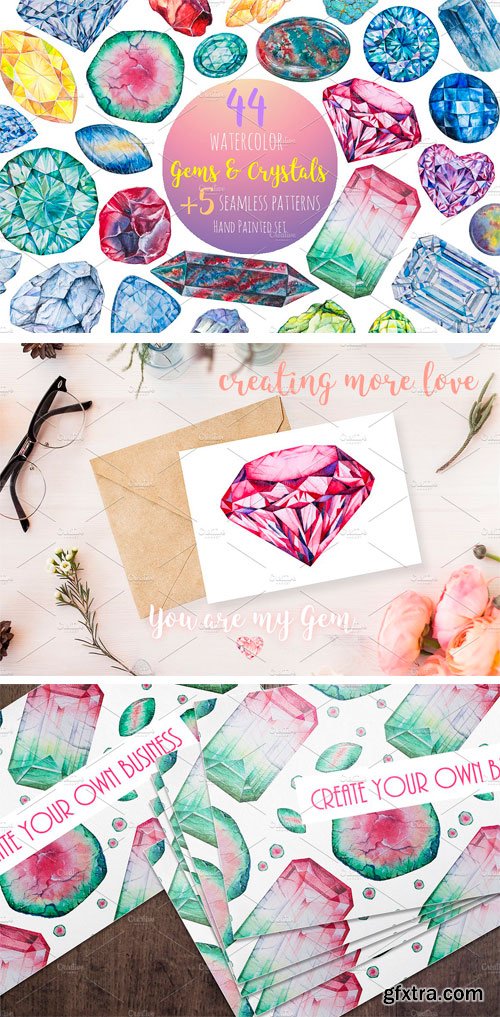 CM - Watercolor Gems Crystals Set 1883157